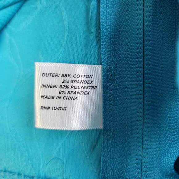 Lady Hagen Size 6 Turquoise Floral Embroidered Skirt Cotton Lined Golf Beach - Picture 5 of 8